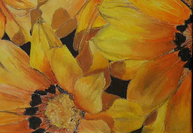 fleurs-jaunes.jpg - Painting oil on canvas -Huile sur toile format /size 18x24