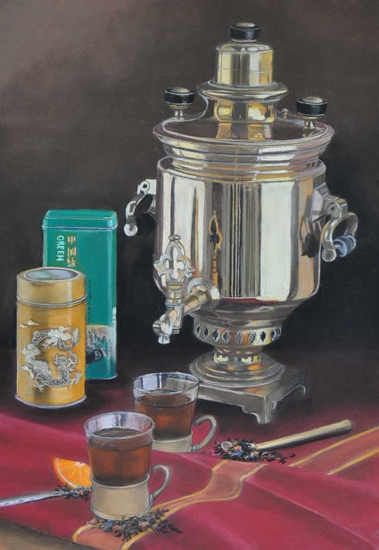 le-monde-du-the2.jpg - Pastel   format /size 50x70