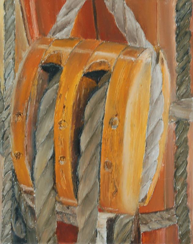 poulie6.jpg - Painting oil on canvas -Huile sur toile format /size 24x30