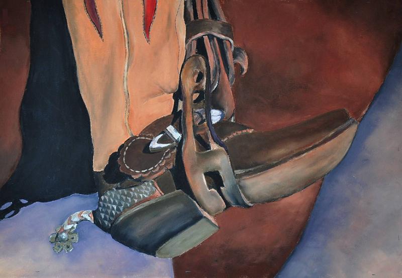 l'eperon.jpg - Painting oil on paper -Huile sur papier format /size  45x65