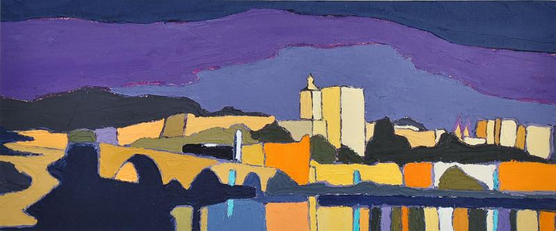 avignon.jpg - Painting oil on paper -Huile sur papier format /size 20x40
