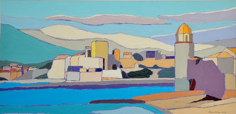 collioure.jpg - Painting oil on paper -Huile sur papier format /size 30x60