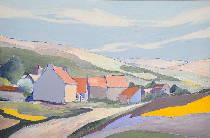 le-hameau.jpg - Painting oil on paper -Huile sur papier format /size 40x60