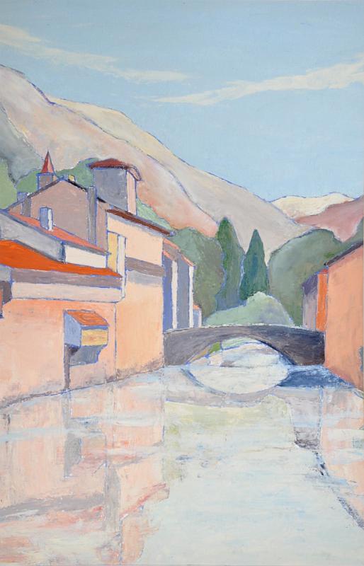 le-pont.jpg - Painting oil on paper -Huile sur papier format /size 35x55