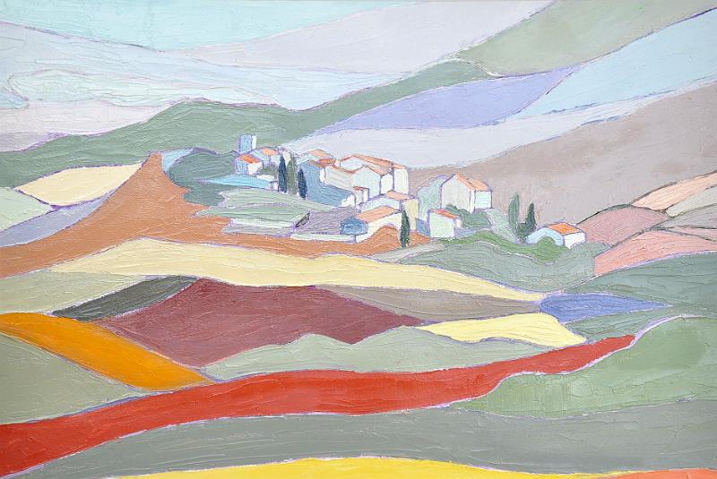 provence2.jpg - Painting oil on paper -Huile sur papier format /size 40x60 