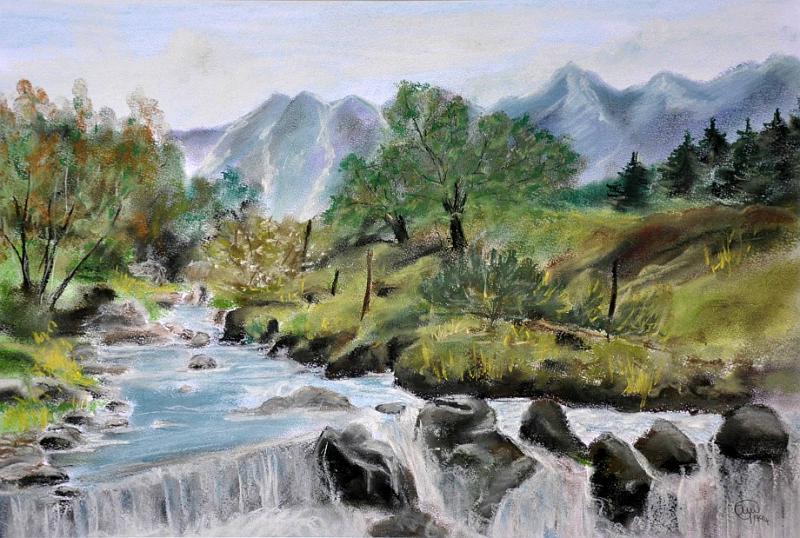 cascade.jpg - Pastel  format  35x50