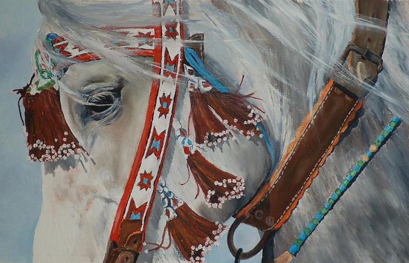 cheval1.jpg - Painting oil on paper -Huile sur papier format /size 40x60