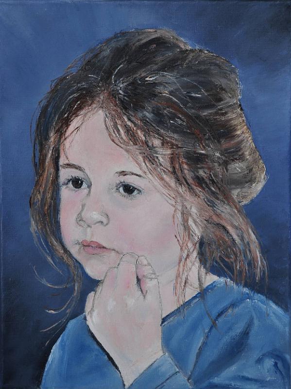 pensive.jpg - Painting oil on canvas -Huile sur toile format /size 30x40